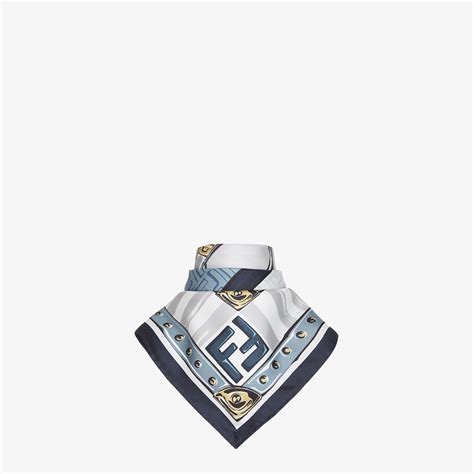 foulard fendi prezzi fxt091 aici|Blue silk foulard .